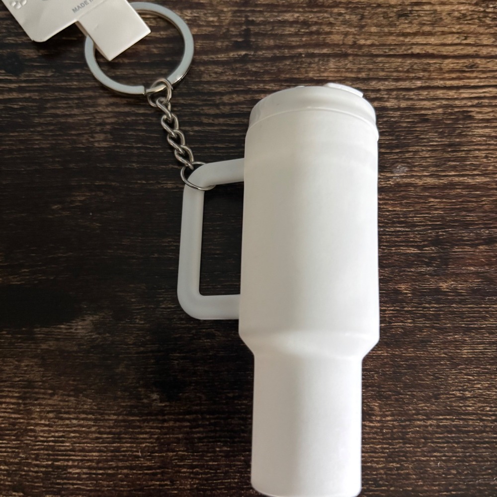 Matte White Tumbler Cup Keychain Mini Water Bottle Novelty Accessory